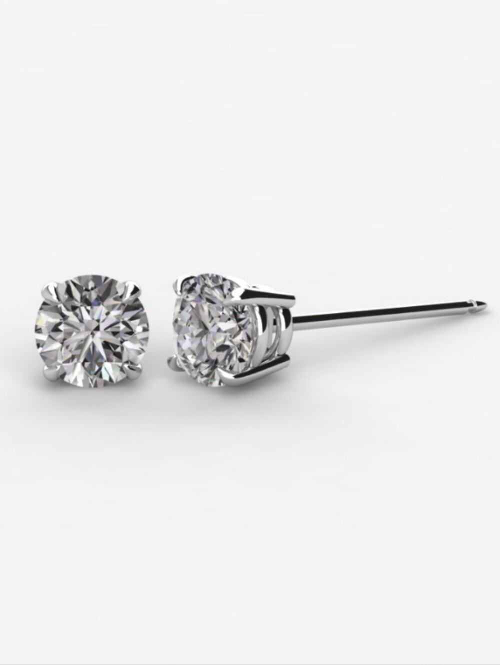 Moissanite Round Cut 0.5 Ct Stud Earrings GRA Certified 5mm